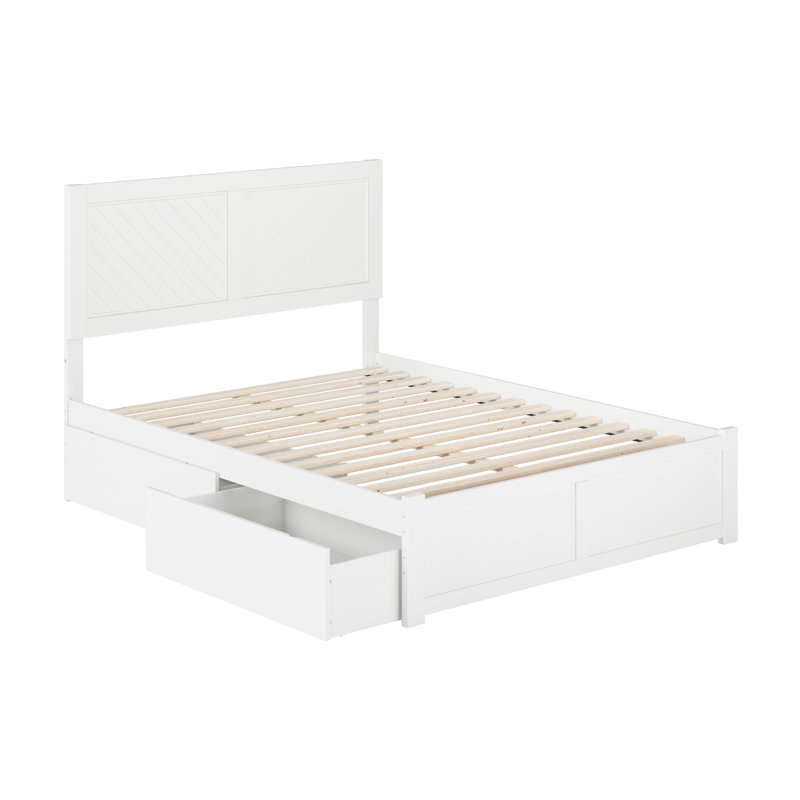 Lit avec rangement en bois massif Bhawana, Double