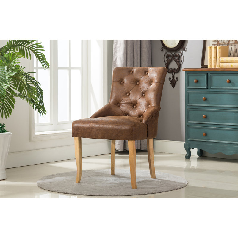 Needham 52cm H Upholstered Side Chair, Brown
