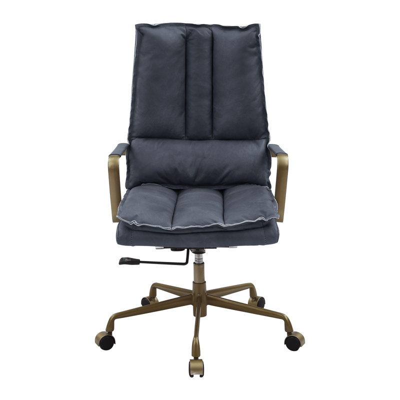 Chaise de bureau en cuir., Chaise de bureau rembourrée Chaise de bureau Fuzzy