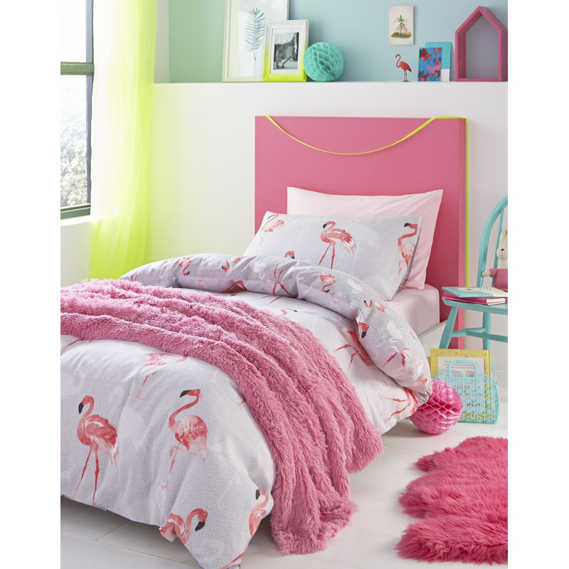 Flamingo Embellished Cushion Cover