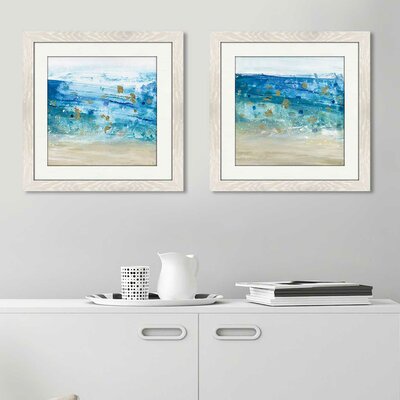 Sea Glass Summer I by Susan Jill - 2 Piece Picture Frame Set Print on Paper -  Highland Dunes, 4D2680408A454467983B594939391EF6