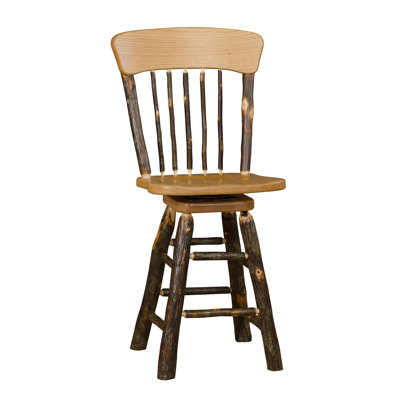 Waloo Swivel Solid Wood Counter Stool