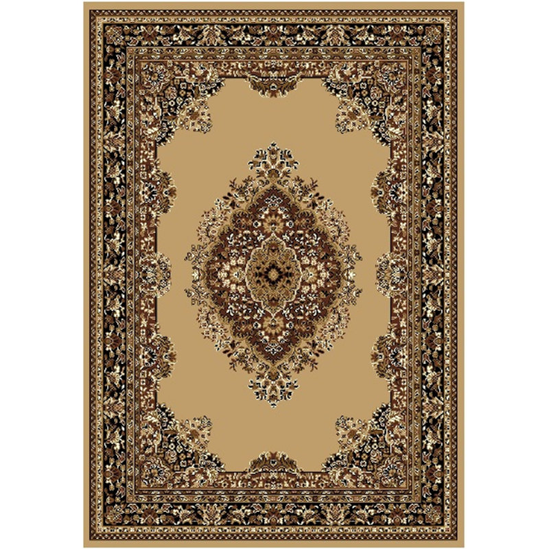Or clair Touffeté/Tapis décoratif brun Ritter, Rectangle 5 pi 2 po x 7 pi 5 po