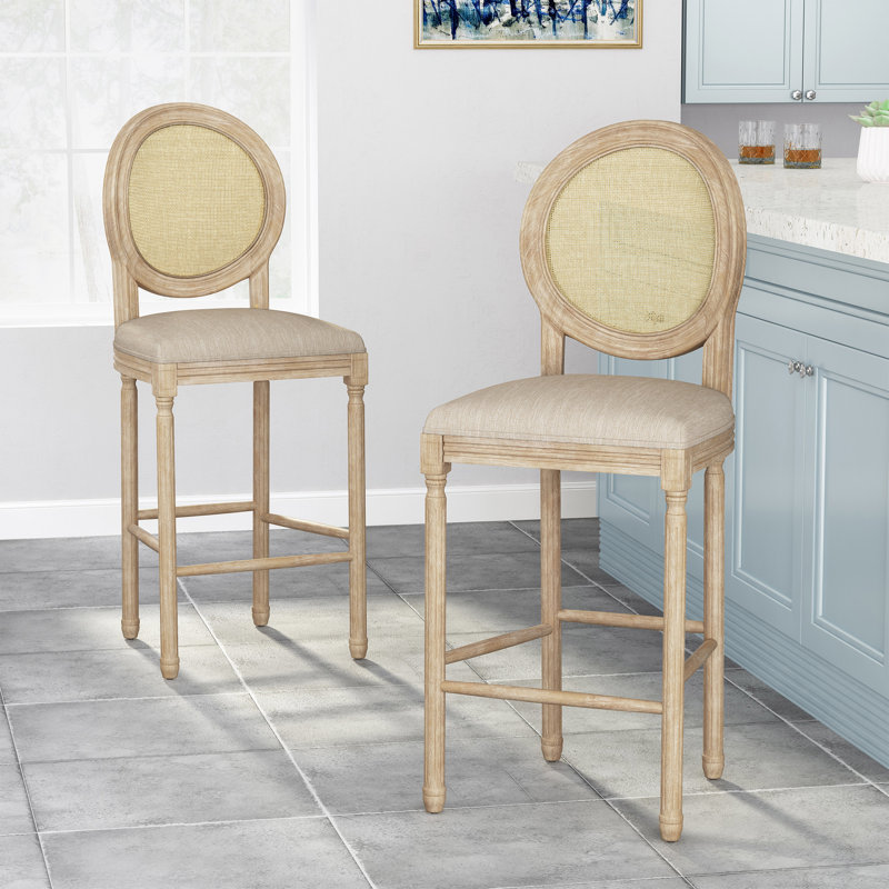 Tabouret de bar 30,25 po Ellar, Gris anthracite, Naturel