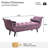 Purple Footstool With Rolled Arms, Button And 2 Cylindrical Pillows For Entryway Stylish Touch Bolster Decorative Centerpiece-1018547727