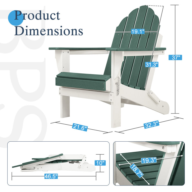 Outdoor Adirondack Chair, Green