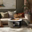 Table basse ronde en marbre blanc Bensinger