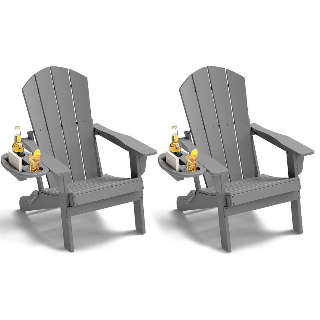 Visare Foldable Outdoor Adirondack Set (Set of 2) Latitude Run® 
