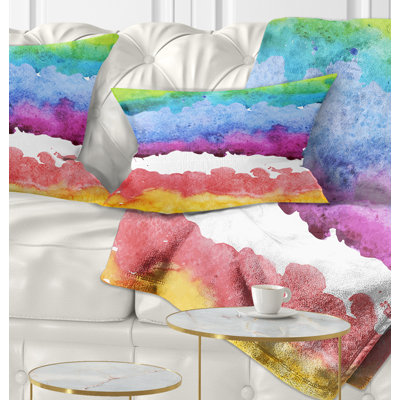 Colorful Stripes in Vector Pattern - Abstract Printed Pillow
