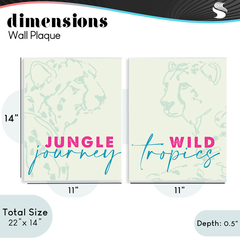 Ensemble de 2 plaques murales guépards de la faune, design par Lanie Loreth