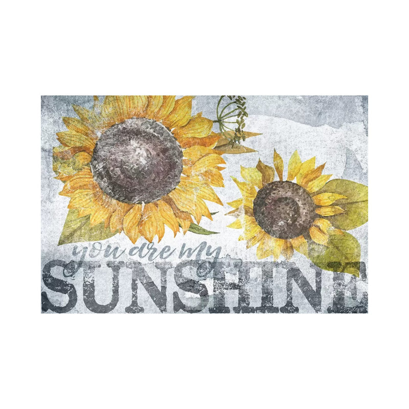 « Sunshine Sunflower » par Gigi Louise-impression, H 40 po x l 60 po x 1,5 po, Toile tendue, Pas de tapis
