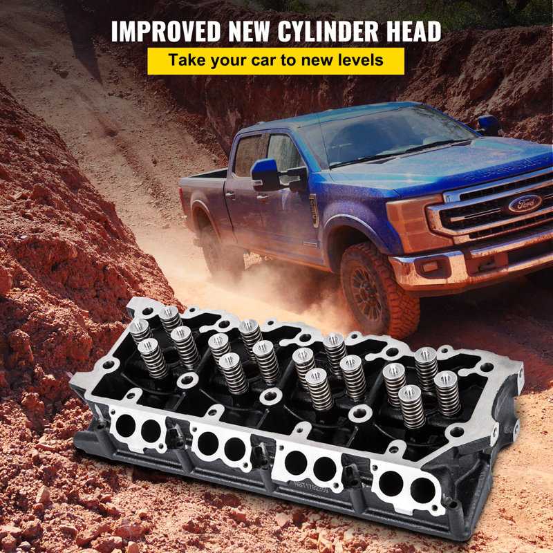 Cylinder Head Assembled, Engine Cylinder Head Assembly Replacement 6.4L, Cast Iron Cylinder Head Fit For 08-10 Ford F250 F350 F450 F550