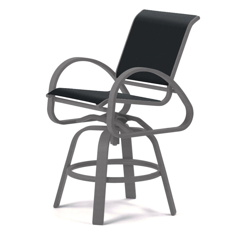 Tabouret de bar Holna, Kona texturé, Noir 5D Sunbrella®