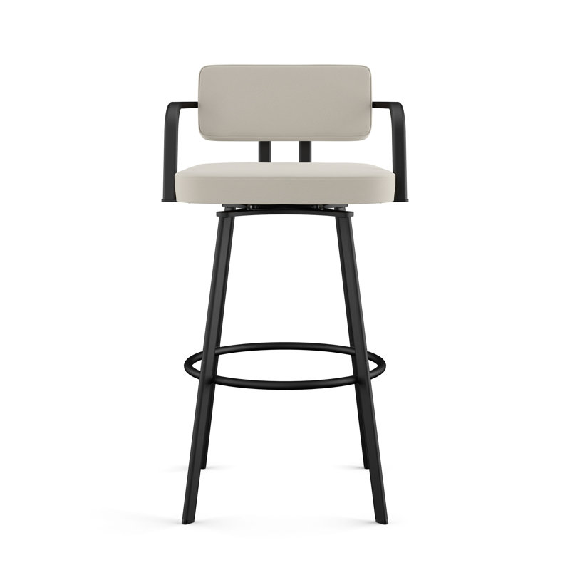 Tabouret de bar et de comptoir pivotant 17 Stories Darien, Gris clair, Tabouret de comptoir (siège d'une hauteur de 26,6
