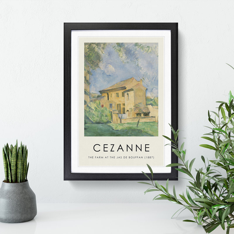 Farm At The Jas De Bouffan by Paul Cezanne - Single Picture Frame Print, 65cm H x 48cm W x 2cm D, Black Framed