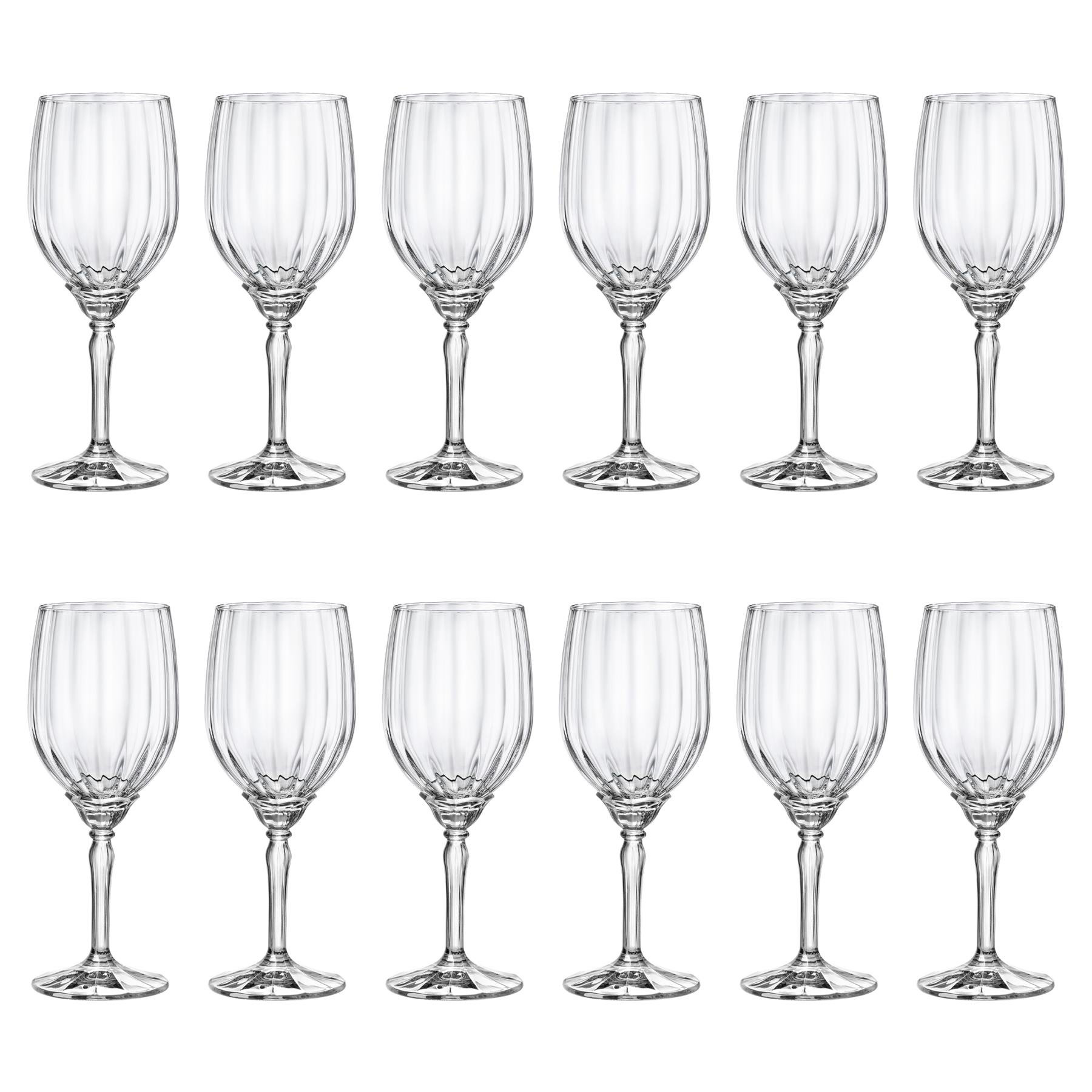 12x Bormioli Rocco Florian White Wine Glasses Small Glass Red Rose Party Set 380ml Clear