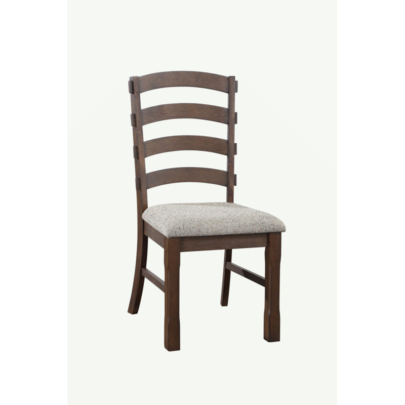 Ensemble de 2 chaises d'appoint en tissu gris, brun rustique et chêne
