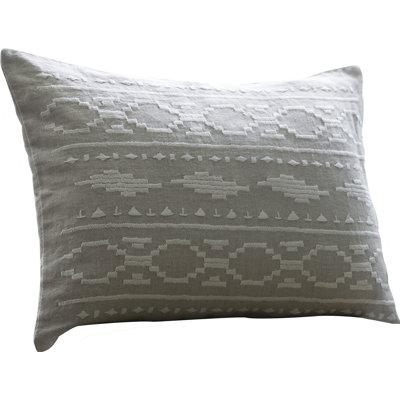 Britten Embroidered Linen Lumbar Pillow