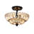 Chloe Modern 3-Light Black Semi Flush Mount - Amber Textured Glass Bowl Shade-1462705560-1462705561
