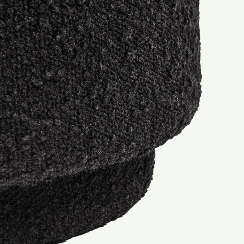 Ashalyn Upholstered Ottoman, Black Boucle
