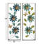 Décoration murale florale verte et bleue en métal avec cadre doré l 12 po, H 35 po