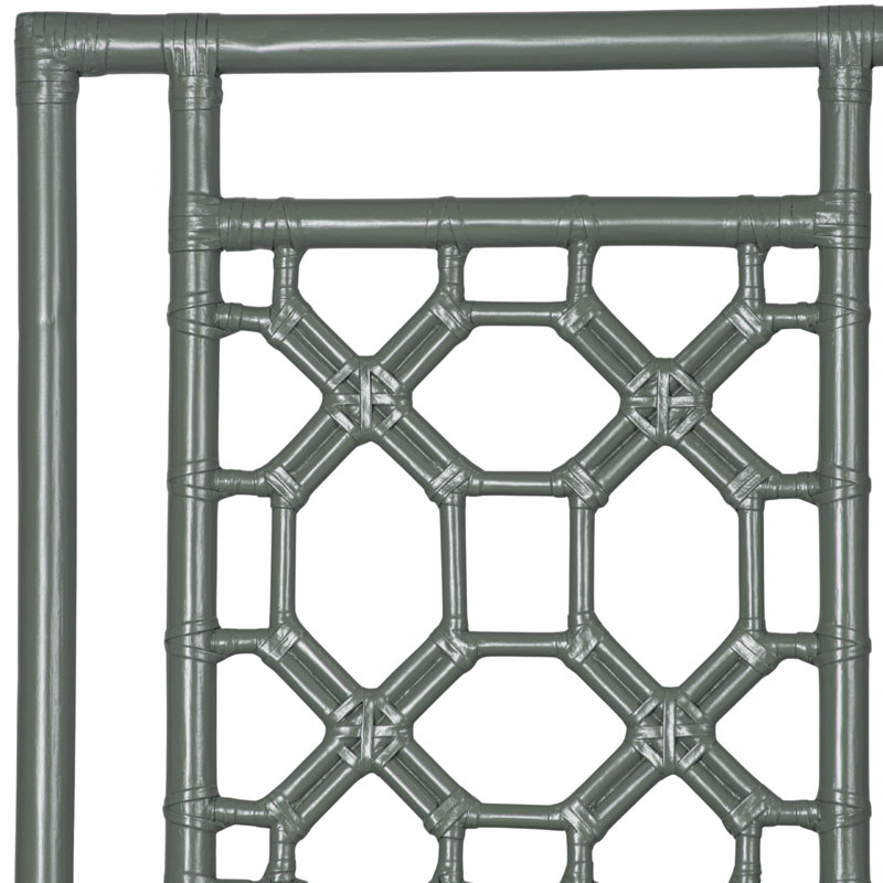 Lattice Back Open-Frame Rattan Headboard, King, Evergreen