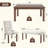Hearthstone 6-Piece Farmhouse Dining Table Set With Sturdy Frame And Ergonomic Seating-115716363-115716361