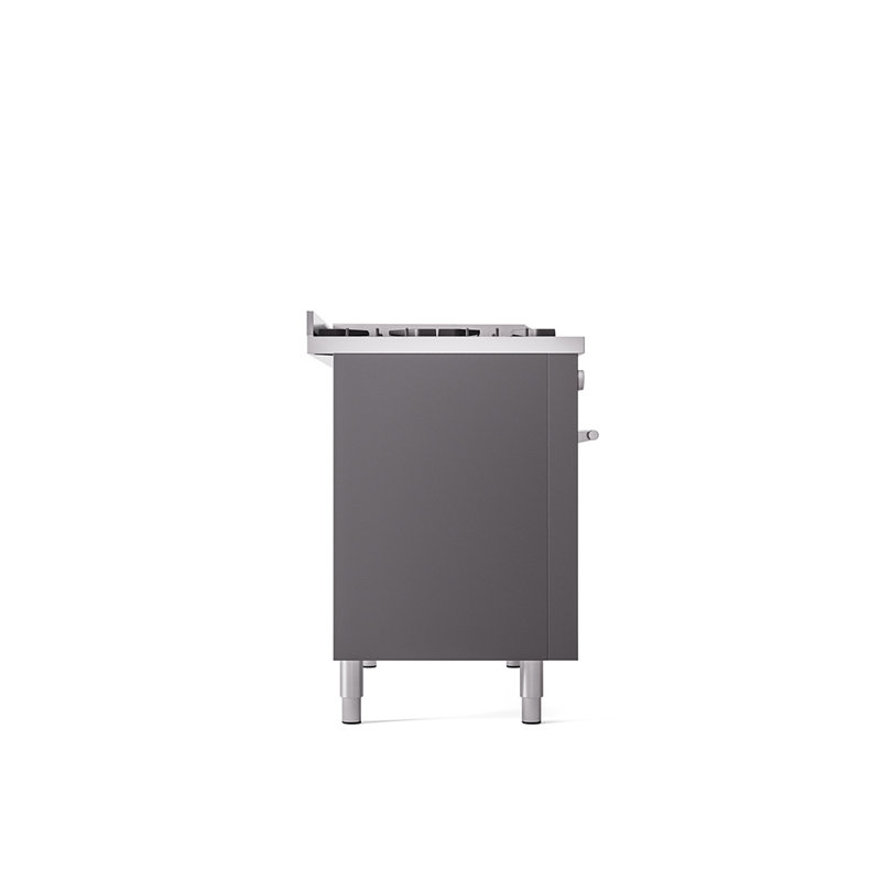 ILVE Professional Plus II 48 in Dual Fuel Range 8 Burner, Griddle, Graphite Matte, Liquid Propane