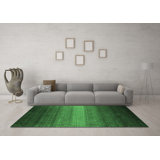 Tapis contemporains vert émeraude lavable à la machine 1781