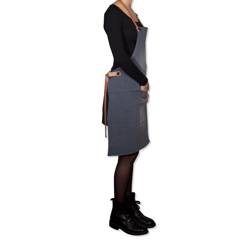 No Pattern Denim Bib Apron