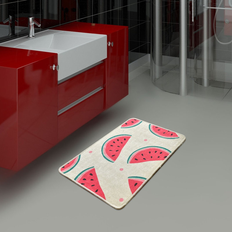 Tapis de bain antidérapant 100% polyester, 15,8 po x 23,6 po | Antiallergique, anti-poussière et anti-taches, 20,5 oz / m² | Lavable à la machine, facile d'entretien | Idéal pour les salles de bain, design élégant et fonctionnel
