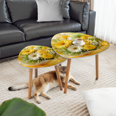 Ensemble de 2 tables basses gigognes Triangle