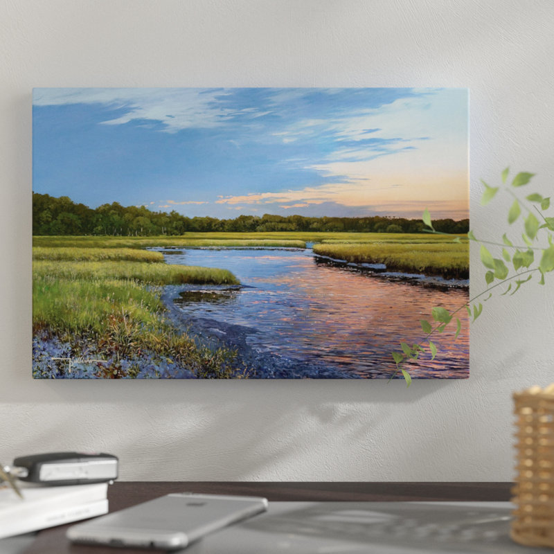 «Evening Downs», reproduction de photo sur toile, H 18 po x l 26 po x P 1,5 po, Toile tendue, Pas de tapis