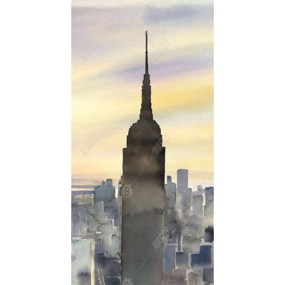Sunset over new york city - 15.75"x31.50" Desk mat
