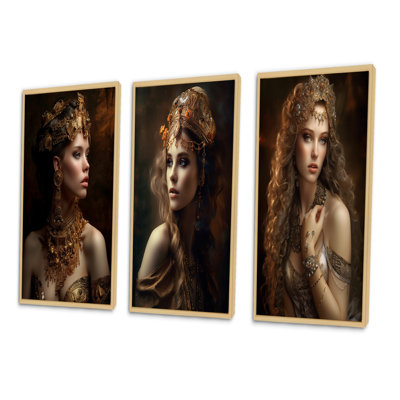 Vintage Sensuous Boho Beauty Sultry Secrets - Boho Woman Art Set Of 3 Pieces