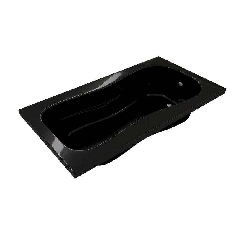 Signature 72'' x 36'' Drop-In Soaking Acrylic Bathtub, Black