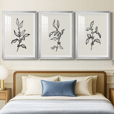 Loose Holly Sketch II  -Custom Framed  Premium Print W Matt - 3 Pieces