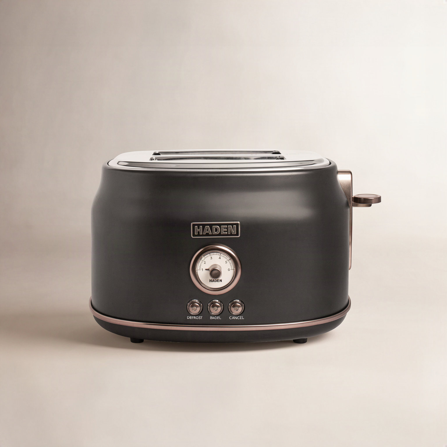 HADEN Dorset 2-Slice Toaster, Black / Pewter
