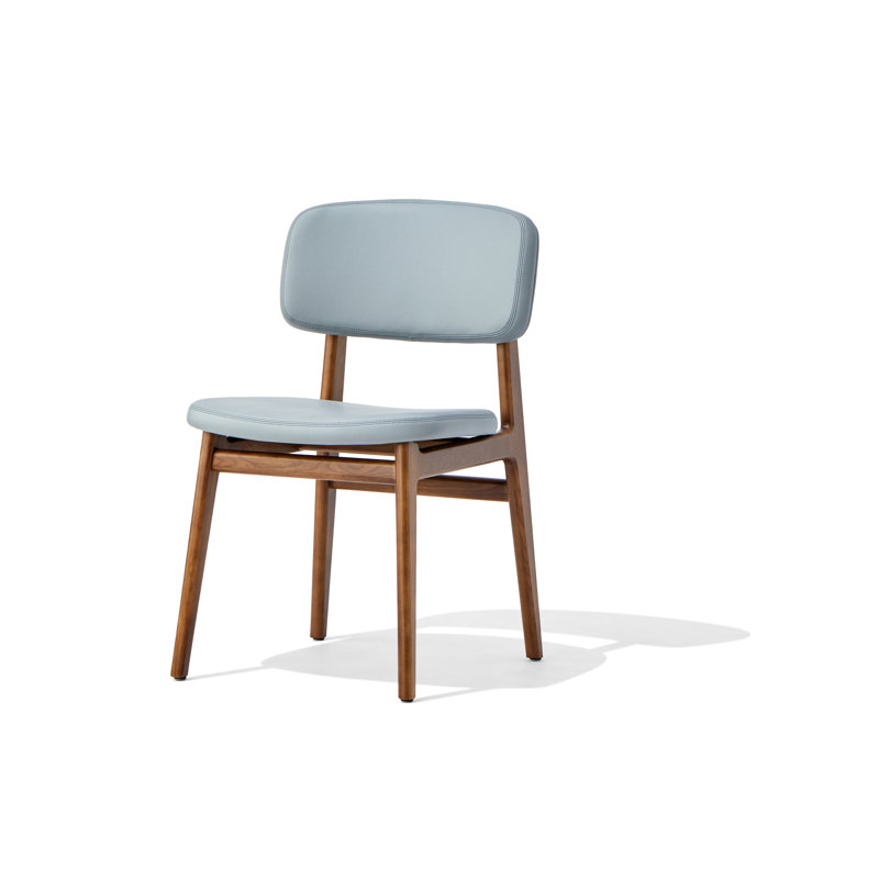 Chaise rembourrée en bois de frêne Paros, Gris