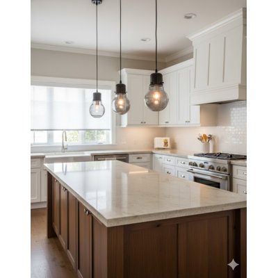 1-Light Black Frame Single Bulb Pendant
