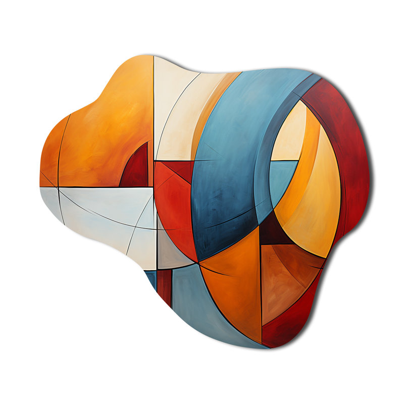 «Cubism Geometric Form I - Cloud Cubism», art mural en métal, reproduction de sculpture murale asymétrique en métal