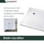 Base de douche blanche 36 po x P 36 po avec ensemble de drain de douche inclus
