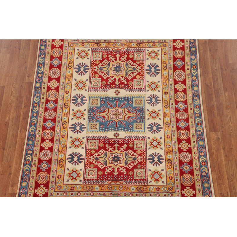 Geometric Kazak Oriental Accent Rug