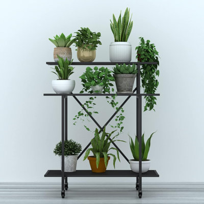 3-tier Heavy Duty Plant Yadel With Wheels, Indoor And Outdoor Use