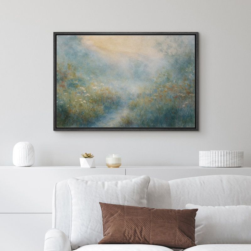 Reproduction d'art sur toile encadrée - paysage rétro, salon, décor de ferme moderne, H 16 po x l 24 po, Noir