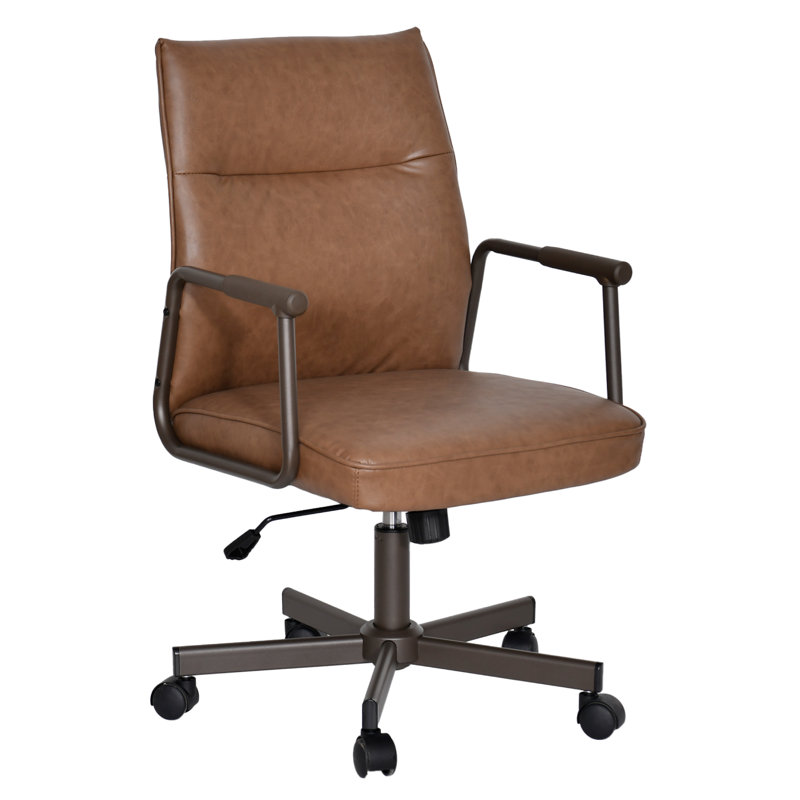 Modern Faux Leather Swivel Rocking Adjustable Height Office Chair