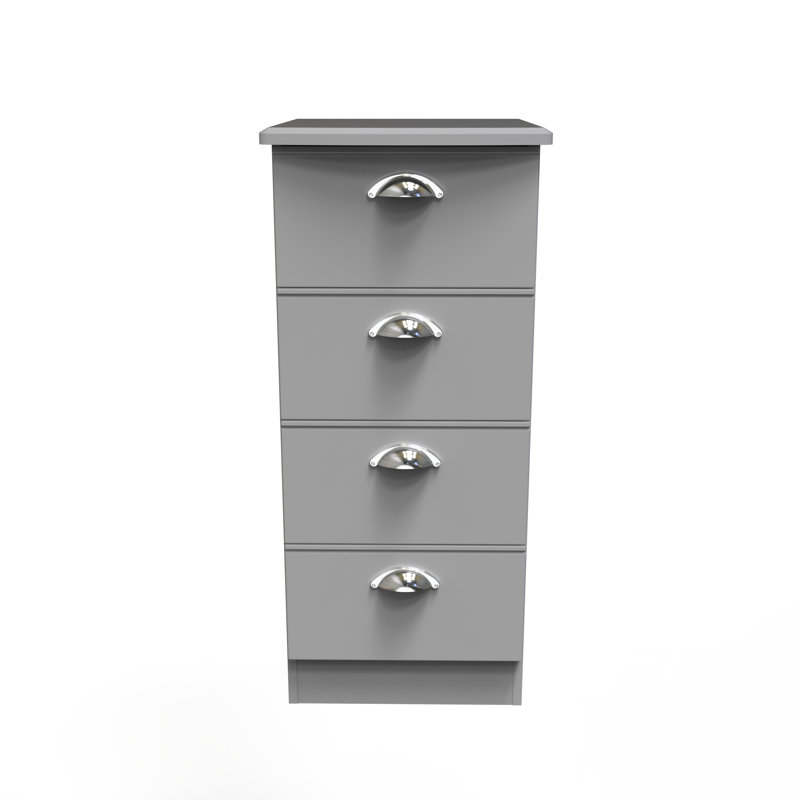 Fully Assembled Murier 4 Drawer, Grey Matt