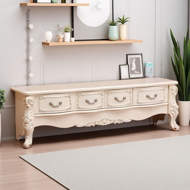 Meuble télé simple blanc cassé de style américain