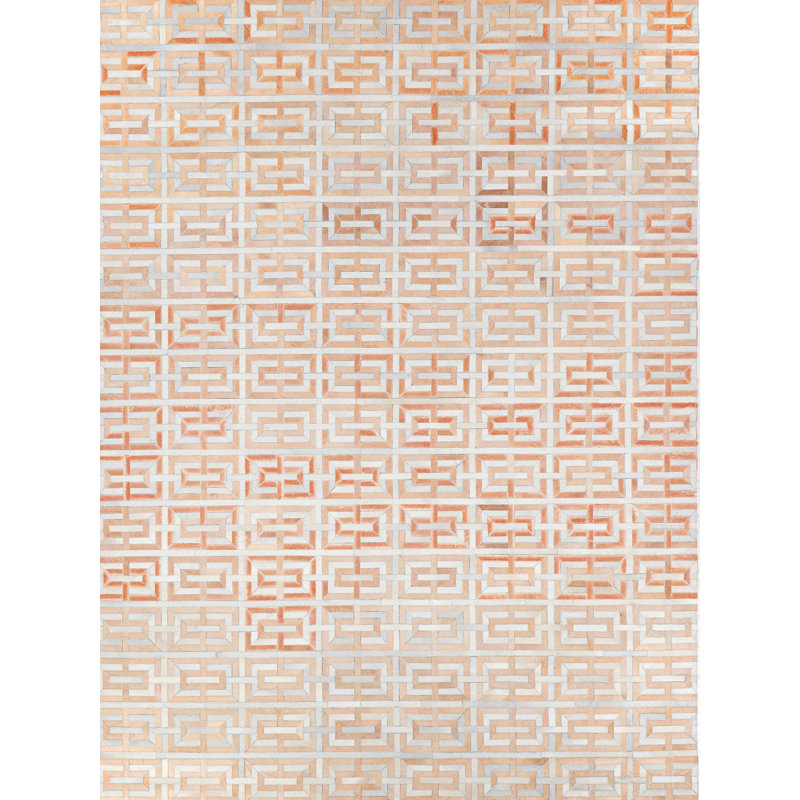 Natural Hide Cowhide Geometric Area Rug, Rectangle 8' x 11'