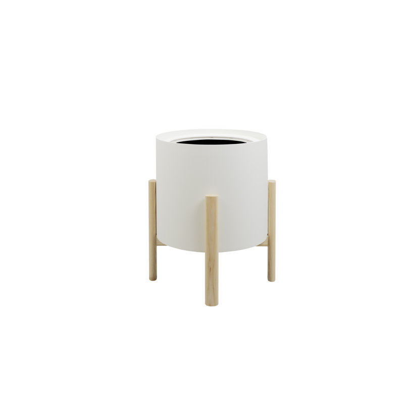 Koby Metal Pot Planter, White, 51cm H x 41cm W x 41cm D